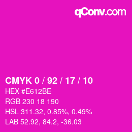 Color code: CMYK 0 / 92 / 17 / 10 | qconv.com