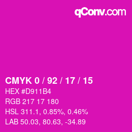 Color code: CMYK 0 / 92 / 17 / 15 | qconv.com