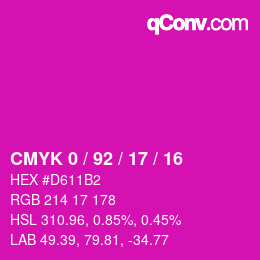 カラーコード: CMYK 0 / 92 / 17 / 16 | qconv.com