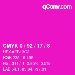 Color code: CMYK 0 / 92 / 17 / 8 | qconv.com