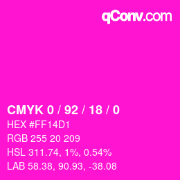 Color code: CMYK 0 / 92 / 18 / 0 | qconv.com