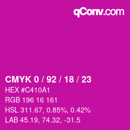Color code: CMYK 0 / 92 / 18 / 23 | qconv.com