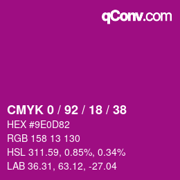 Color code: CMYK 0 / 92 / 18 / 38 | qconv.com
