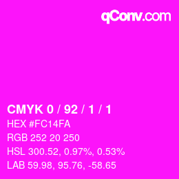 Color code: CMYK 0 / 92 / 1 / 1 | qconv.com