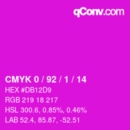 カラーコード: CMYK 0 / 92 / 1 / 14 | qconv.com
