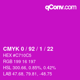 Color code: CMYK 0 / 92 / 1 / 22 | qconv.com