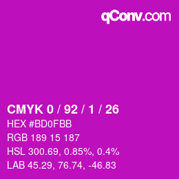 Color code: CMYK 0 / 92 / 1 / 26 | qconv.com