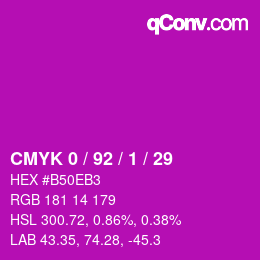Color code: CMYK 0 / 92 / 1 / 29 | qconv.com