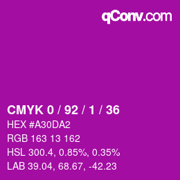 Color code: CMYK 0 / 92 / 1 / 36 | qconv.com
