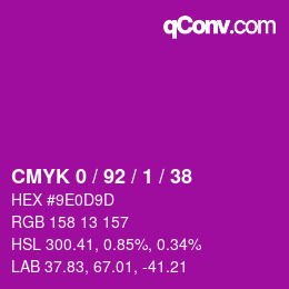Color code: CMYK 0 / 92 / 1 / 38 | qconv.com
