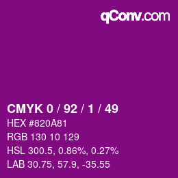 Color code: CMYK 0 / 92 / 1 / 49 | qconv.com