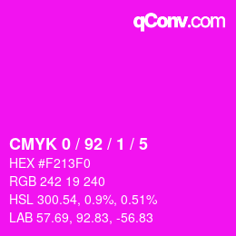 Farbcode: CMYK 0 / 92 / 1 / 5 | qconv.com