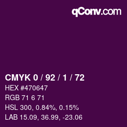 颜色代码: CMYK 0 / 92 / 1 / 72 | qconv.com