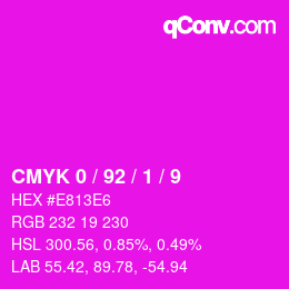 Farbcode: CMYK 0 / 92 / 1 / 9 | qconv.com