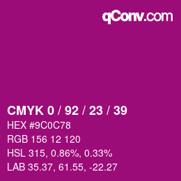 Color code: CMYK 0 / 92 / 23 / 39 | qconv.com