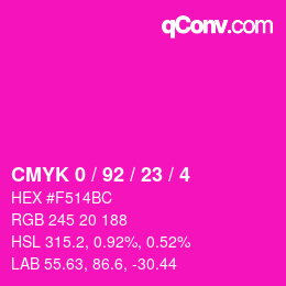 Color code: CMYK 0 / 92 / 23 / 4 | qconv.com