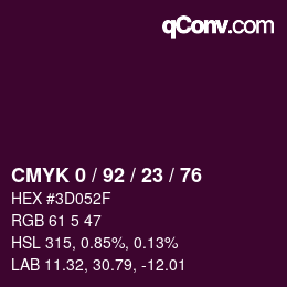 Color code: CMYK 0 / 92 / 23 / 76 | qconv.com
