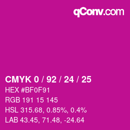 Color code: CMYK 0 / 92 / 24 / 25 | qconv.com