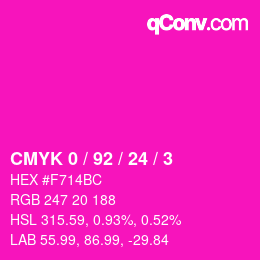 カラーコード: CMYK 0 / 92 / 24 / 3 | qconv.com