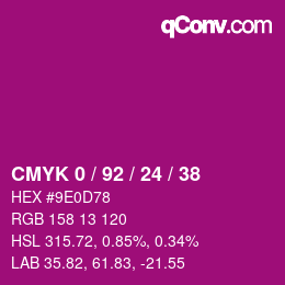Color code: CMYK 0 / 92 / 24 / 38 | qconv.com