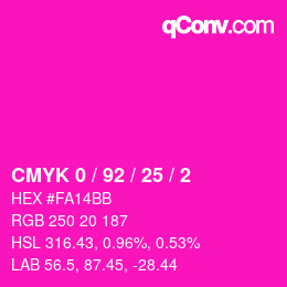 Color code: CMYK 0 / 92 / 25 / 2 | qconv.com