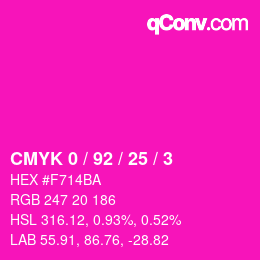 カラーコード: CMYK 0 / 92 / 25 / 3 | qconv.com