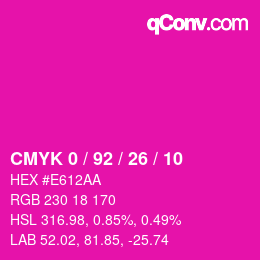 Color code: CMYK 0 / 92 / 26 / 10 | qconv.com