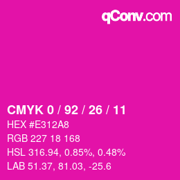 Color code: CMYK 0 / 92 / 26 / 11 | qconv.com
