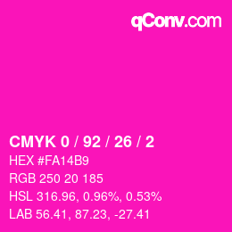 Farbcode: CMYK 0 / 92 / 26 / 2 | qconv.com