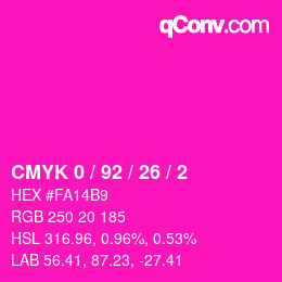 Color code: CMYK 0 / 92 / 26 / 2 | qconv.com