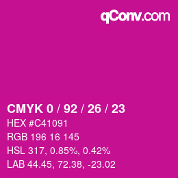 Color code: CMYK 0 / 92 / 26 / 23 | qconv.com