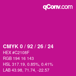 Color code: CMYK 0 / 92 / 26 / 24 | qconv.com