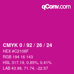 Farbcode: CMYK 0 / 92 / 26 / 24 | qconv.com