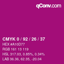 Color code: CMYK 0 / 92 / 26 / 37 | qconv.com