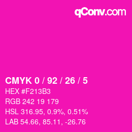 Color code: CMYK 0 / 92 / 26 / 5 | qconv.com