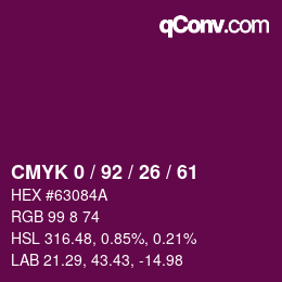 Color code: CMYK 0 / 92 / 26 / 61 | qconv.com