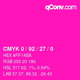 カラーコード: CMYK 0 / 92 / 27 / 0 | qconv.com