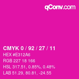 Color code: CMYK 0 / 92 / 27 / 11 | qconv.com