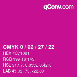 Color code: CMYK 0 / 92 / 27 / 22 | qconv.com