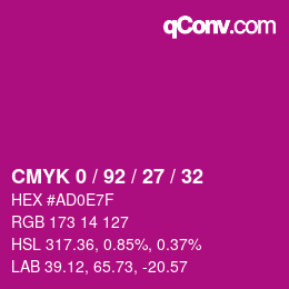 Color code: CMYK 0 / 92 / 27 / 32 | qconv.com