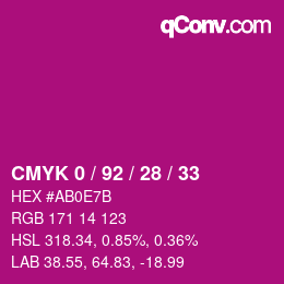 Color code: CMYK 0 / 92 / 28 / 33 | qconv.com