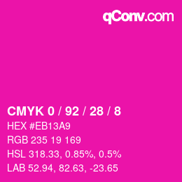 Color code: CMYK 0 / 92 / 28 / 8 | qconv.com