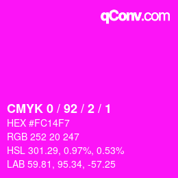 Color code: CMYK 0 / 92 / 2 / 1 | qconv.com