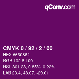 Color code: CMYK 0 / 92 / 2 / 60 | qconv.com