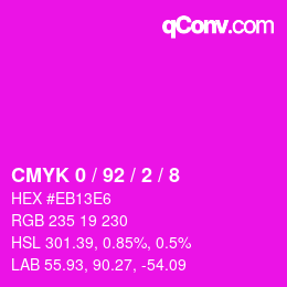 Farbcode: CMYK 0 / 92 / 2 / 8 | qconv.com