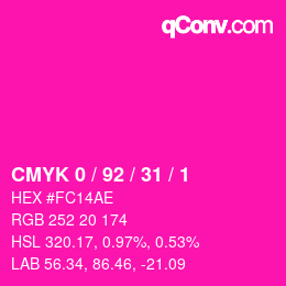 Color code: CMYK 0 / 92 / 31 / 1 | qconv.com