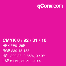 Color code: CMYK 0 / 92 / 31 / 10 | qconv.com