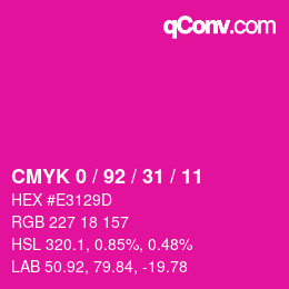 Color code: CMYK 0 / 92 / 31 / 11 | qconv.com