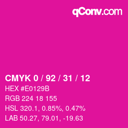 カラーコード: CMYK 0 / 92 / 31 / 12 | qconv.com