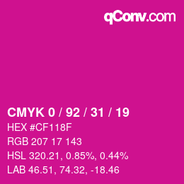 カラーコード: CMYK 0 / 92 / 31 / 19 | qconv.com